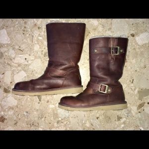 UGG Leather Boots with Wool Lining and Insole